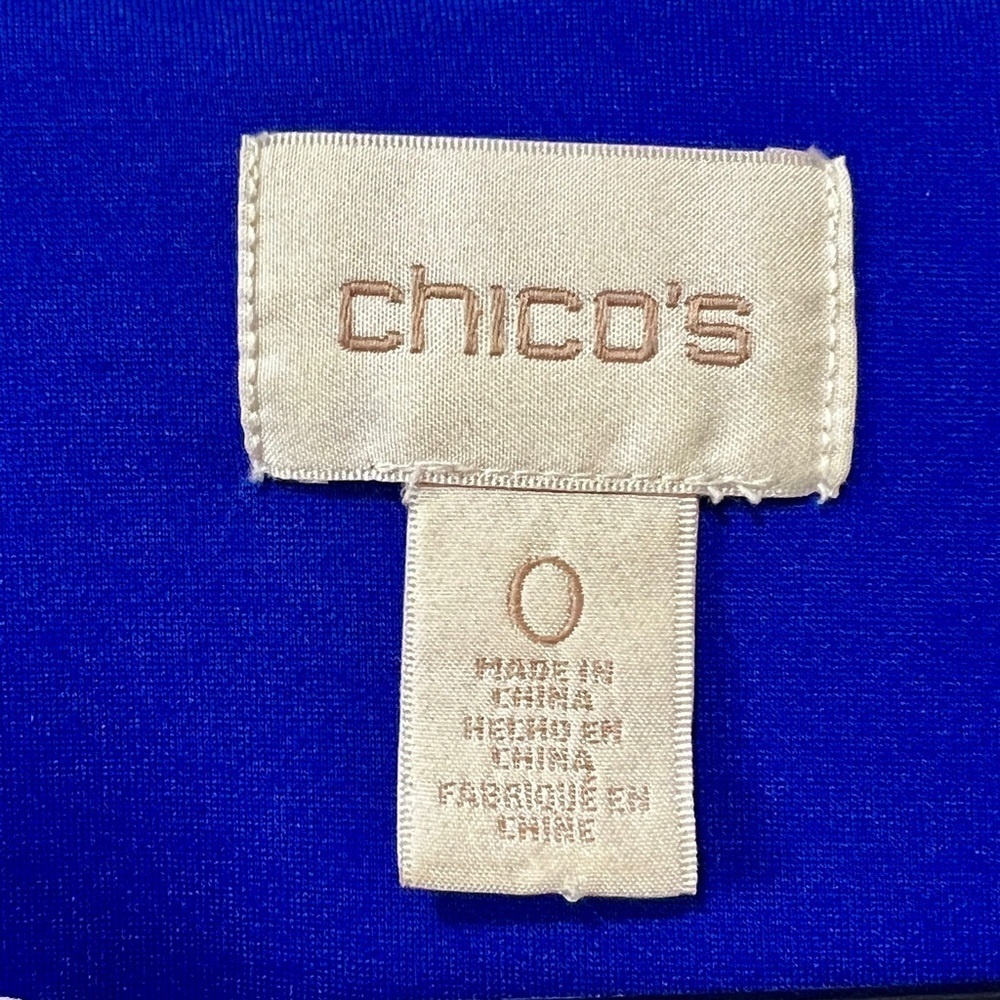 Chico's Royal Blue Ponte Pea Coat Blazer - Size Small (0) - Picture 8 of 15